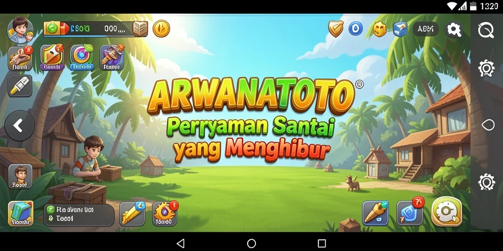 Tangkapan layar ARWANATOTO menunjukkan keseruan gameplay dalam level yang penuh warna.