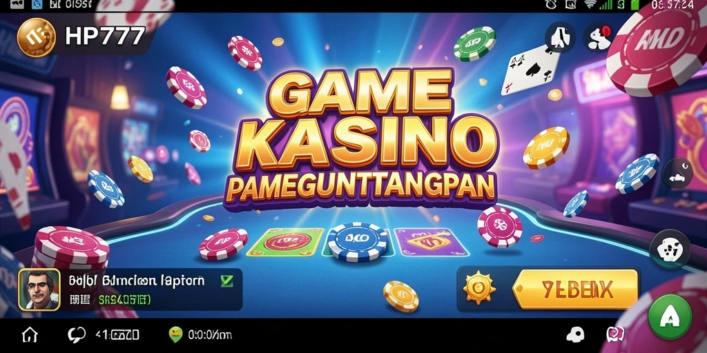 Screenshot gameplay HP777 menampilkan suasana kasino yang hidup dan interaktif.