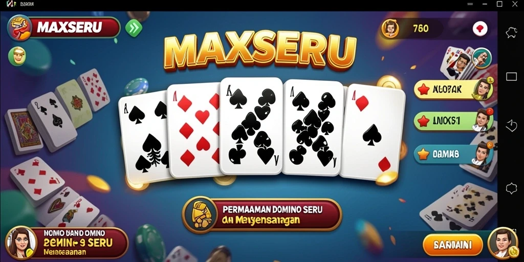 Tangkapan layar gameplay MAXSERU yang menampilkan keseruan permainan domino.