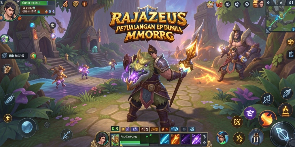 Tampilan gameplay RAJAZEUS dengan aksi petualangan MMORPG yang seru.