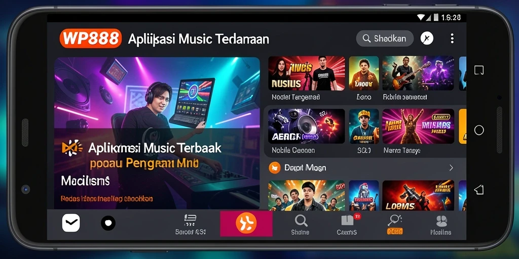 Tampilan gameplay WP888 yang menarik dan interaktif dalam aplikasi musik.